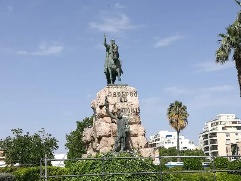 Statue af Jaume Erobreren, på Placa Espanya, i Palma city på Mallorca.