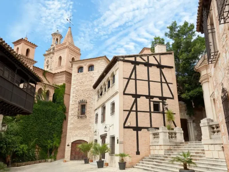 Udstilling af spansk arkitektur i mini-landsbyen Pueblo Espanyol, i Palma city på Mallorca.