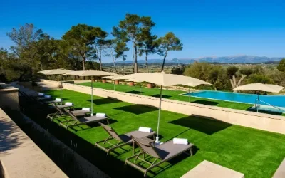 Finca hotel i byen Sant Joan på øen Mallorca i Spanien.